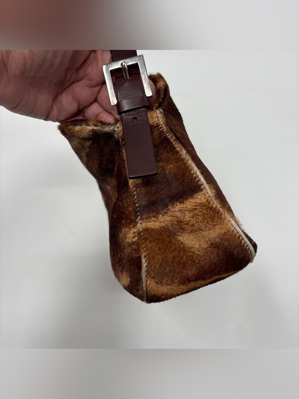 Vintage Fendi Baguette bag Brown Pony hair Y2K - Picture 7 of 16